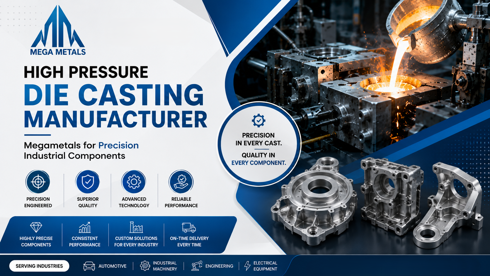 High Pressure Die Casting Manufacturer Megametals for Precision Industrial Components